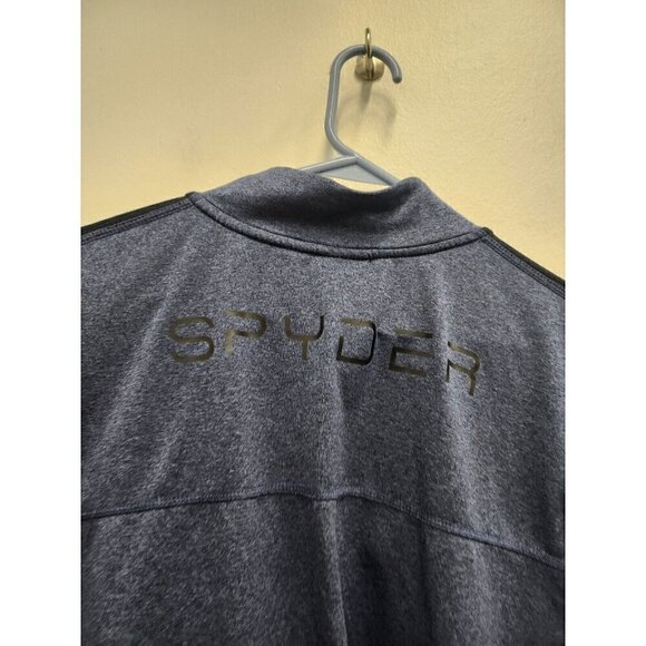 Spyder Active Mens Top Size XXL Navy Blue ProW B 1/4 Zip Long Sleeve Pullover - Picture 7 of 9